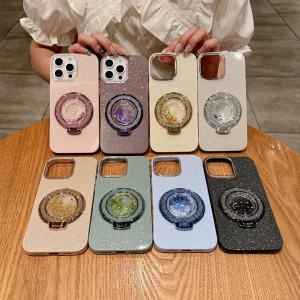 【ร้อน】เคสโทรศัพท์ IMD สีทึบกลิตเตอร์ดีระดับพรีเมี่ยมพร้อมขายึดแบบทรายดูดสำหรับ iPhone 11 12 13 14 15 16ซีรีส์