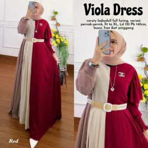 REALPICT COD VIOLA DRESS BAHAN CERUTY BABYDOLL LD 110 PB 140 FREE BELT / GAMIS CASUAL / GAMIS / TERBARU / TERMURAH / TERLARIS / BEST SELLER / TANGAN PERTAMA KONVEKSI