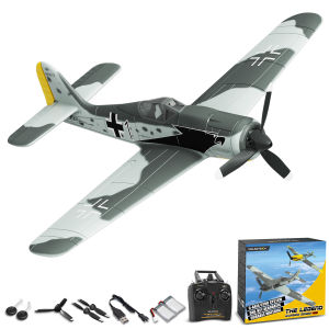 VOLANTEXRC RC Airplane 2.4GHz 4CH FW190 400mm Fixed Wing 6-Axis Gyro Aircraft One Key Aerobatic U-Turn Remote Control Plane For Beginners 761-17 RTF