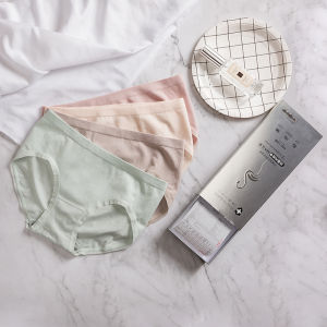 Seamless Graphene Antibacterial Womens Underwear Mid-Waist Triangle Panties Ultra-Soft Breathable Comfortable Innerwear