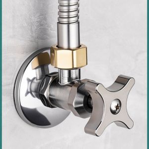 Stainless Steel Bathroom Quick Opening Triangle Valve Faucet Accessories Thickened Triangle Valve For Hot and Cold Water