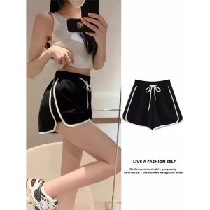 Womens Sporty Shorts Summer Running Loose Wide Leg Three-quarter Length Home Comfort Yoga Pants Outerwear Anti-exposure