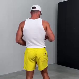 Nam Kích Thước Châu Á Quần Bơi Nhanh Khô Thời Trang Mùa Hè Gợi Cảm Đi Biển Màu Trơn Ban Thân Thoải Mái Polyester Quần Bơi