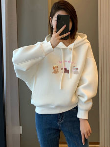 Short Sleeveless Hoodie Womens Spring Autumn 2024 New Loose Fit Overhead Long Sleeve Outerwear Comfortable Cotton Blend Korean Style