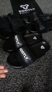 Nizamstore - Sandal Selop Pria Full Black CORD Series Gold | Flip Flop Slip-On | Made in Indonesia
