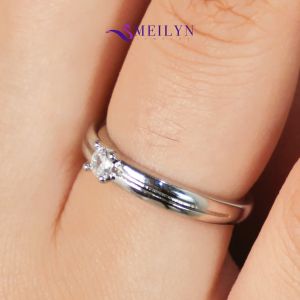 MEILYN Cincin Kawin Mata 1 Permata GG4 Perhiasan lapis Emas 18K All Series