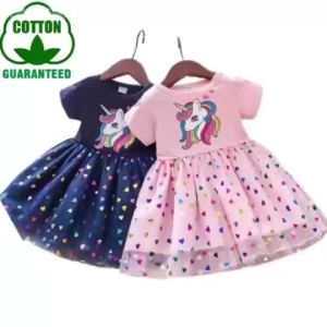 HD Unicorn Baby Skirt Dress Cartoon Character Cotton Material