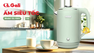 Ấm Siêu Tốc GALI GL-18A1 1.8 Lít thiết kế 2 lớp và có chức năng giữ ấm. Hàng chính hãng bảo hành 24 tháng