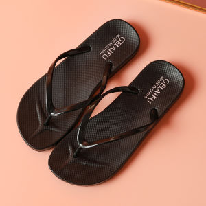 Summer Cartoon Non-Slip Womens Korean-Style Sandals Thick Sole Seaside Outdoor Flat Heel Beach Stylish Flip-Flops Womens Flats