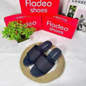 Sandal  Wanita Rajut Kekinian Perempuan Fladeo Terbaru Model Sendal Cewek Selop Canvas Premium Shoes