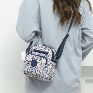 Casual Oxford Cloth Printed Womens Crossbody Phone Bag Multi-Layer Lightweight Fashionable Wallet for Daily Use