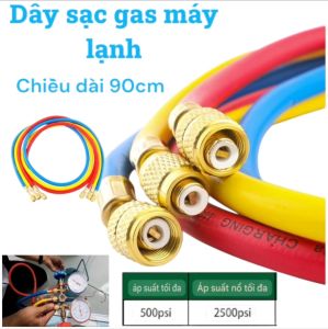 Dây sạc nạp gas máy lạnh R22bộ 3 sợi dây bơm gas điều hòa máy lạnh R22 chiều dài 90 cm