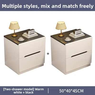 Sleek Modern Bedroom Bedside Nightstand Compact Drawer Storage