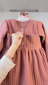 Setelan Anak Perempuan Casandra One set Baju Anak Lengan Panjang Bahan Knit Hornet Maxlime Terbaru