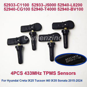 4PCS 52933C1100 52933-C1100 433MHz TPMS Tire Pressure Sensor For Hyundai Creta IX25 Tucson I40 IX35 Sonata 2015-2024 52933-J5000
