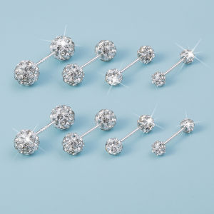 1 คู่คริสตัล Disco Ball ต่างหูกระดูกอ่อน Tragus Daith Helix Conch เจาะหูสตั๊ดอุปกรณ์เสริมแฟชั่นเครื่องประดับของขวัญ 20G