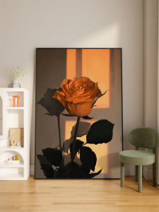 Nordic Entry Lux Style Rose Decorative Painting Abstract Living Room Hallway Background Wall Hanging Painting Dining Room Bedroom Vertical Mural