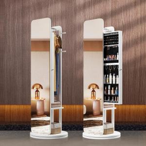 DANBIYIN | Full Length Adjustable Mirror with Hanging Rack Movable