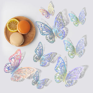 Cut Out Three-Dimensional Butterfly 3D Artificial Wall Stickers Living Room Room Arrangement Decorative Stickers Wedding Festival Creative Butterfly Stickers