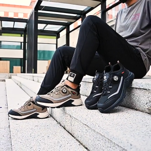 Sepatu Safety Import Model tali putar Boa System Ujung Besi Sporty Safety Shoes Anti Paku Safety Shoes RIngan
