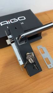 KUNCI PINTU RUMAH SET/ HANDLE PINTU TANGGUNG 20CM HITAM DOFF MINIMALIS