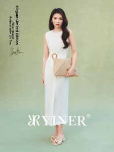 French Style Round Ring Decorative Asymmetric Flounce Summer Dress