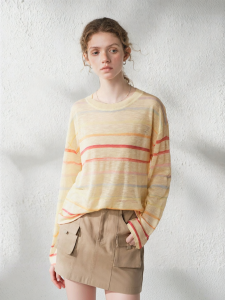 Toyouth | Slim Light Long Sleeve Loose Round Neck Knit Sweater
