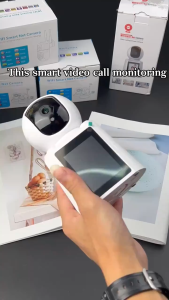 V380 PRO 1080P CCTV Camera with Display Screen WiFi 4.3inch LCD Display Baby Monitor Two-Way Audio Video Calling Full Color Night Vision Indoor Wireless Camera Mobile Phone App Connection Calling Smart Baby Monitor Indoor Security Camera for Home