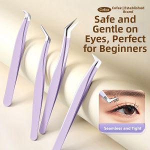 Cofoe | Gold Feather Professional Eyelash Extension Tweezers