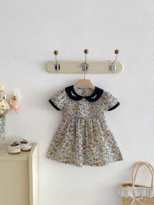New Summer Baby Dress 9M-4T Cute Colorful Floral Thin Girls Dress Embroidered Flower Collar Kids Sweet Princess Dress