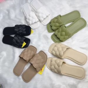 Dép nữ quai ngang xoắn đúc nguyên khối siêu nhẹ chống nước chống trơn trượt đi mưa đi biển DH519