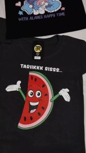 Baju Kaos Anak Atasan Perempuan Motif Kuromi With Alanes Happy Time 1-10 Tahun