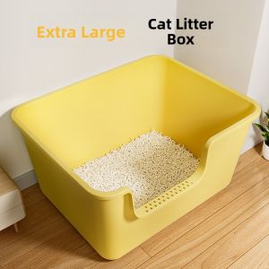 MONLEYTA | Large Open-Top Cat Litter Box Anti-Splash Odor-Proof Cat Toilet Giant Sand Tray For Cats Pet Supplies Cat Litter Companion