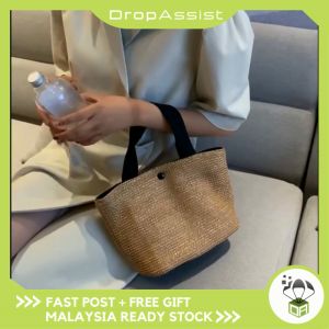 DROPASSIST 1231 Woman Cute Net Female Handbag Travel Seaside Beach Picnic Vacation Straw Bag Beg Kain Kecil