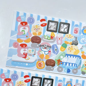 Cute Penguin Hospital Themed Stickers Bonito Decorative Diary Journal Materials DIY Craft Decals Paper Products