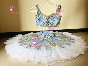 Professional Ballet Performance Outfit Tulle Skirt Two-Piece Competition Uniform Adult Childrens Dance Costumes Sparkling Design