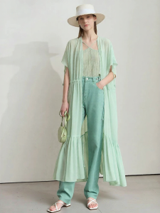 AMII | Romantic and Flounced Long Chiffon Shirt