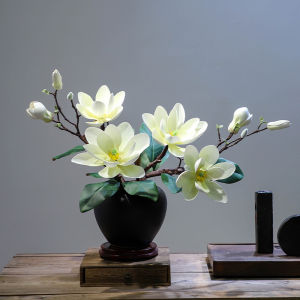 Xiafan Large Magnolia Artificial Flower Bouquet New Chinese Style Living Room Decorative Ornaments High End Home Decoration