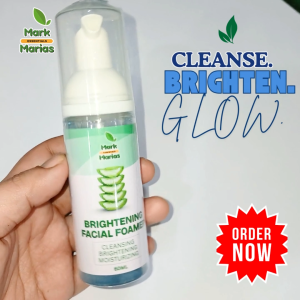 Mark and Marias Brightening Facial Foamer 60mL | Gentle Face Wash & Facial Cleanser | Removes Dirt Excess Oil and Impurities | Hydrating Daily Cleanser | With Aloe Vera Glycerin Retinyl Palmitate & Zinc | For Fresh Radiant Healthy Skin Gentle Formula!