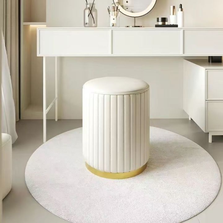 Makeup Bench Light Luxury Round Bench Chair Bedroom Storage Bench Sofa ...