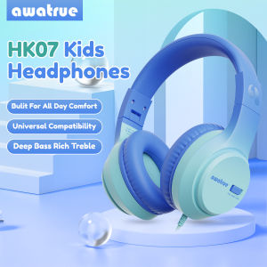 Awatrue Kids Headphones 74/85/94dB Volume Limit Wired Over-Ear Headsets for Boys Girls 3.5mm Jack for Tablet Kindle YOTO Player