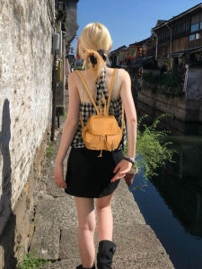 Brown Retro Small Shoulder Bag Womens 2025 New Autumn Luxury Sensation High-End Feel Lite Leisure Tote Bucket Shape Polyester