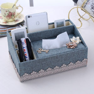 Cute Fabric Multi-Functional Tissue Box Girl Desktop Remote Control Storage Drawer Living Room Coffee Table Tissue Box