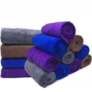 ผ้าขนหนูแห้งเร็วแบบหนาสำหรับใช้ในร้านเสริมสวยและร้านตัดผม ผ้าขนหนูดูดซับน้ำใบน้ำหนักเบาสำหรับห่มศีรษะ