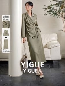 Yigue | Womens Elegant Spring Autumn Fashion Suit Jacket High Waist Skirt