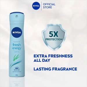 NIVEA Female Deodorant Fresh Energy Spray 150 ml / Twinpack / Personal Care / Dry / No Sweat / Perfume / Anti Perspirant (Deodoran Perempuan)