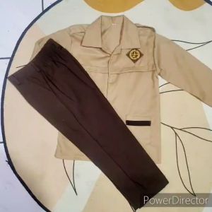 Setelan Seragam Sekolah Pramuka Siaga SD Laki Laki Baju Siaga Lengan Panjang Celana Cokelat Panjang
