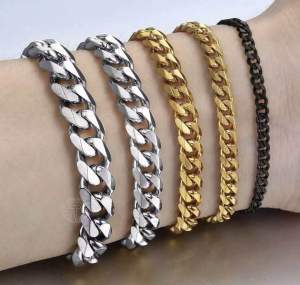 GELANG TANGAN TITANIUM PRIA DAN WANITA GOLD SILVER DAN HITAM GELANG TANGAN TITANIUM GELANG TANGAN RANTAI ANTIKARAT PRIA DAN WANITA GELANG TANGAN TITANIUM