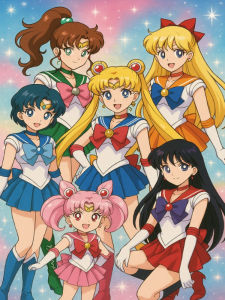 Bandai | Tranh Tô Màu Theo Số Nhân Vật Anime Sailor Moon Tranh Trang Trí Tường Ảo Tranh Sơn Dầu Cho Phòng Khách Phòng Ngủ Quà Tặng Hiện Đại Không Khung