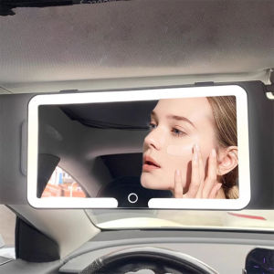Car Sun Visor Makeup Mirror LED Light Shatterproof Interior Accessories HD Mirror With Light Car Mirror Makeup Mirror